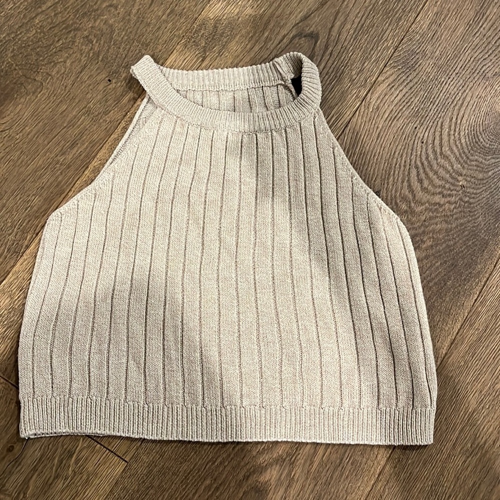 Sweater, Halter Neck Crop Top